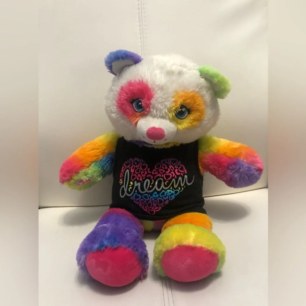 Build a Bear  BAB Rainbow Panda Bear Pop of Color 15" Plush Stuffed Animal Toy - Picture 3 of 8